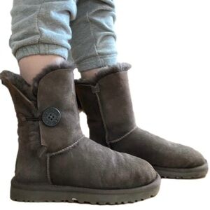 Chocolate brown bailey button uggs